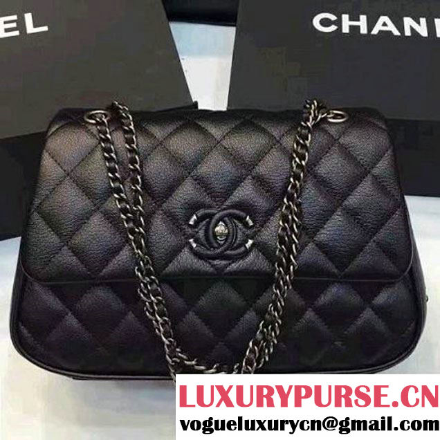 Chanel Quilted Calfskin/Ruthenium Metal Mini Flap Bag A98549 Black 2016 (KS-6090922 )