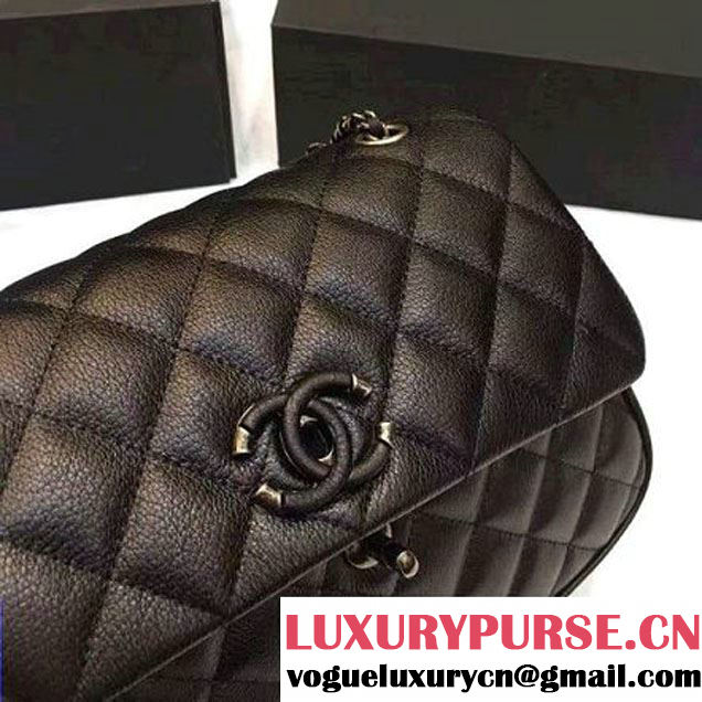 Chanel Quilted Calfskin/Ruthenium Metal Mini Flap Bag A98549 Black 2016 (KS-6090922 )