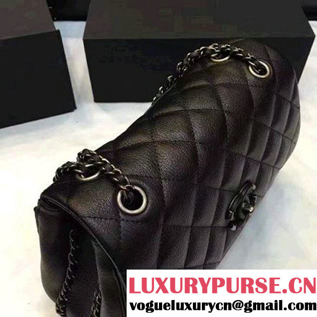 Chanel Quilted Calfskin/Ruthenium Metal Mini Flap Bag A98549 Black 2016 (KS-6090922 )