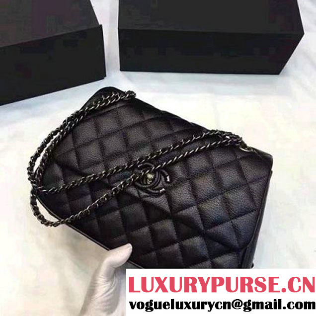 Chanel Quilted Calfskin/Ruthenium Metal Mini Flap Bag A98549 Black 2016 (KS-6090922 )