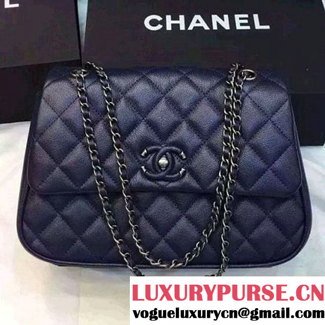 Chanel Quilted Calfskin/Ruthenium Metal Mini Flap Bag A98549 Blue 2016 (KS-6090923 )