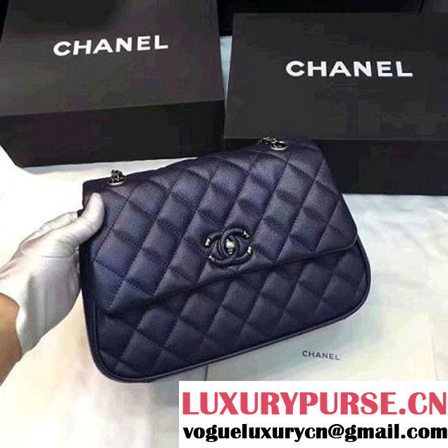 Chanel Quilted Calfskin/Ruthenium Metal Mini Flap Bag A98549 Blue 2016 (KS-6090923 )