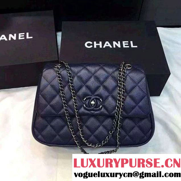 Chanel Quilted Calfskin/Ruthenium Metal Mini Flap Bag A98549 Blue 2016 (KS-6090923 )