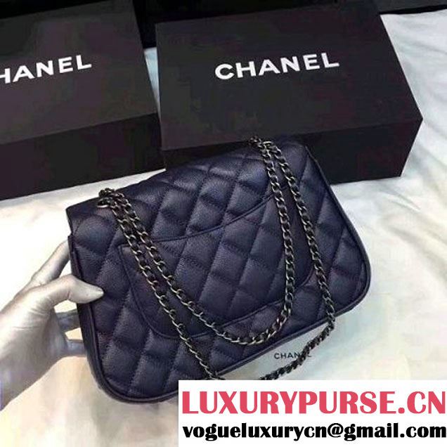 Chanel Quilted Calfskin/Ruthenium Metal Mini Flap Bag A98549 Blue 2016 (KS-6090923 )