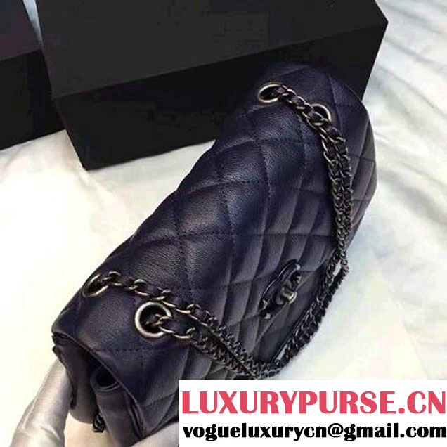 Chanel Quilted Calfskin/Ruthenium Metal Mini Flap Bag A98549 Blue 2016 (KS-6090923 )