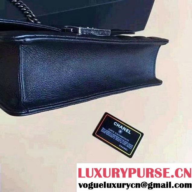 Chanel CC University Deerskin Top Handle Medium Flap Bag A93537 Black 2016 (2A058-6091918 )