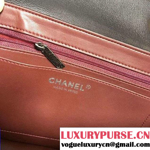 Chanel CC University Deerskin Top Handle Medium Flap Bag A93537 Black 2016 (2A058-6091918 )