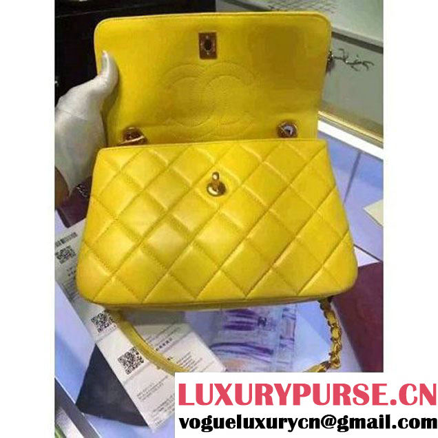 Chanel Lambskin Trendy CC Small Flap Bag With Top Handle A92236 Yellow F/W 2016 (2A058-6092001 )