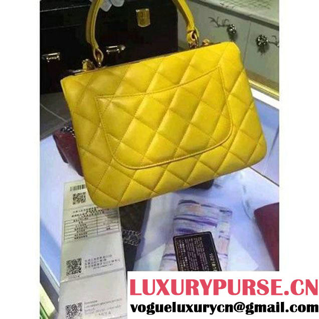 Chanel Lambskin Trendy CC Small Flap Bag With Top Handle A92236 Yellow F/W 2016 (2A058-6092001 )