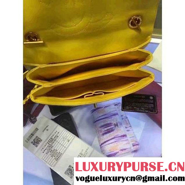 Chanel Lambskin Trendy CC Small Flap Bag With Top Handle A92236 Yellow F/W 2016 (2A058-6092001 )