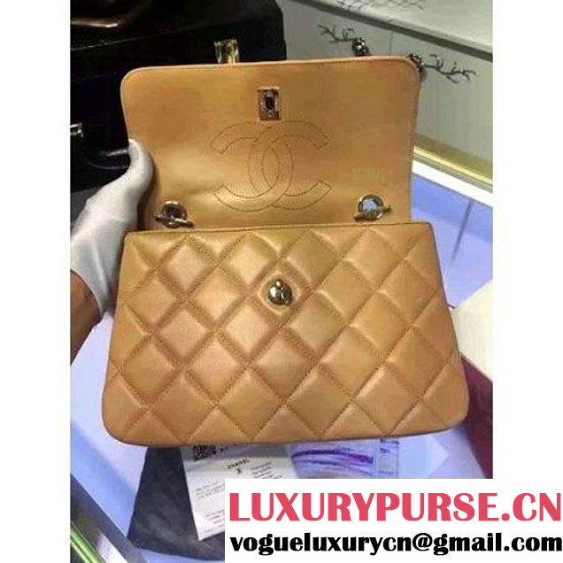 Chanel Lambskin Trendy CC Small Flap Bag With Top Handle A92236 Apricot F/W 2016 (2A058-6092002 )
