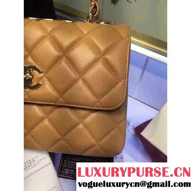 Chanel Lambskin Trendy CC Small Flap Bag With Top Handle A92236 Apricot F/W 2016 (2A058-6092002 )