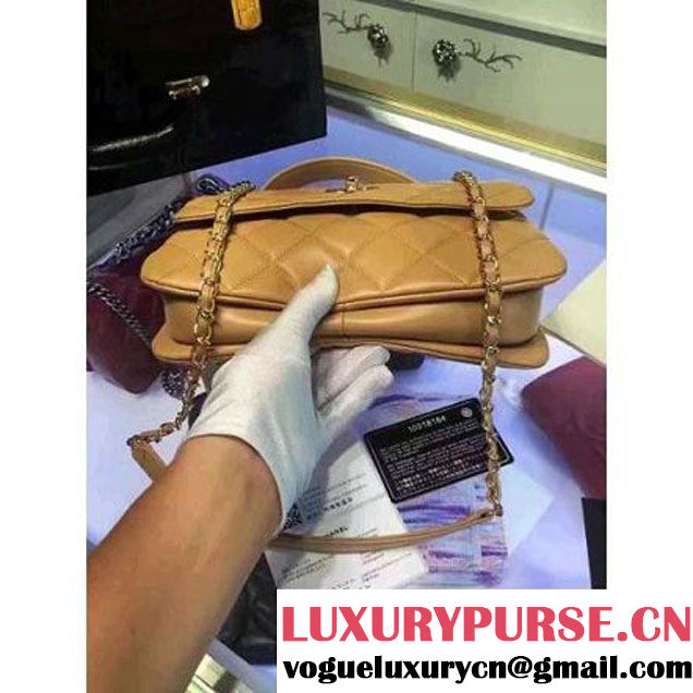 Chanel Lambskin Trendy CC Small Flap Bag With Top Handle A92236 Apricot F/W 2016 (2A058-6092002 )