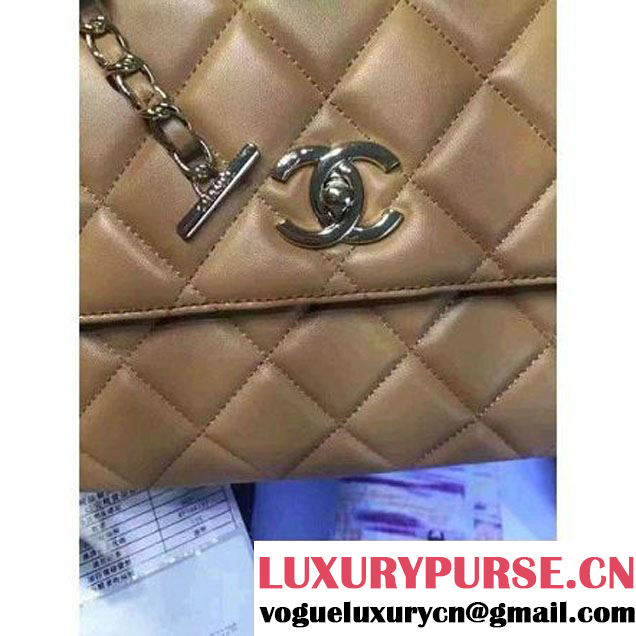 Chanel Lambskin Trendy CC Small Flap Bag With Top Handle A92236 Apricot F/W 2016 (2A058-6092002 )