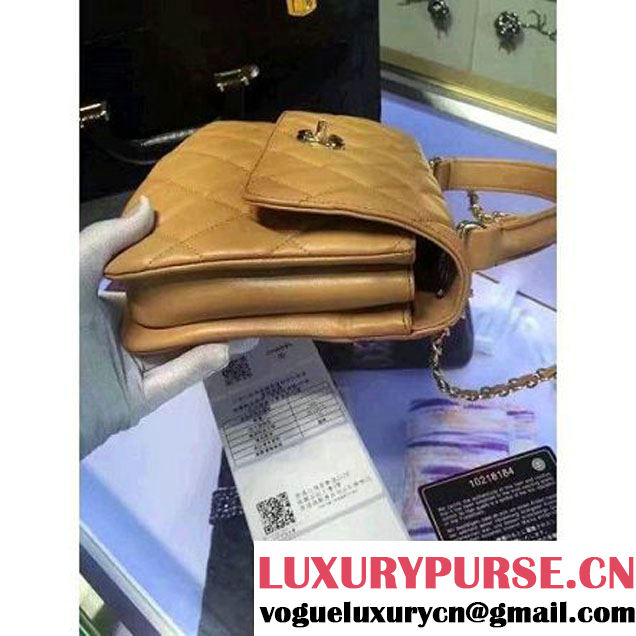 Chanel Lambskin Trendy CC Small Flap Bag With Top Handle A92236 Apricot F/W 2016 (2A058-6092002 )