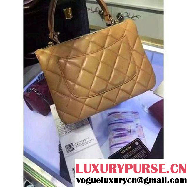 Chanel Lambskin Trendy CC Small Flap Bag With Top Handle A92236 Apricot F/W 2016 (2A058-6092002 )
