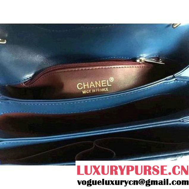 Chanel Lambskin Trendy CC Small Flap Bag With Top Handle A92236 Blue F/W 2016 (2A058-6092003 )