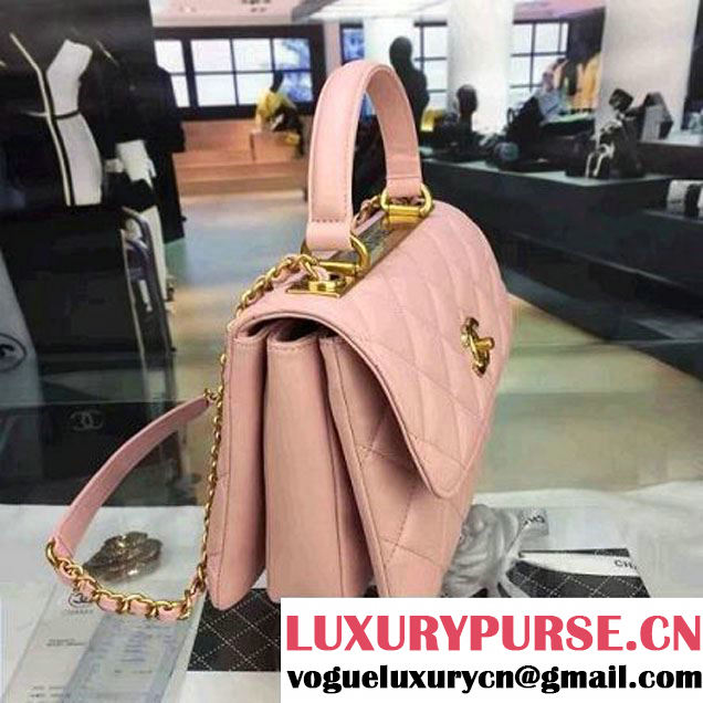 Chanel Lambskin Trendy CC Small Flap Bag With Top Handle A92236 Pink F/W 2016 (2A058-6092005 )