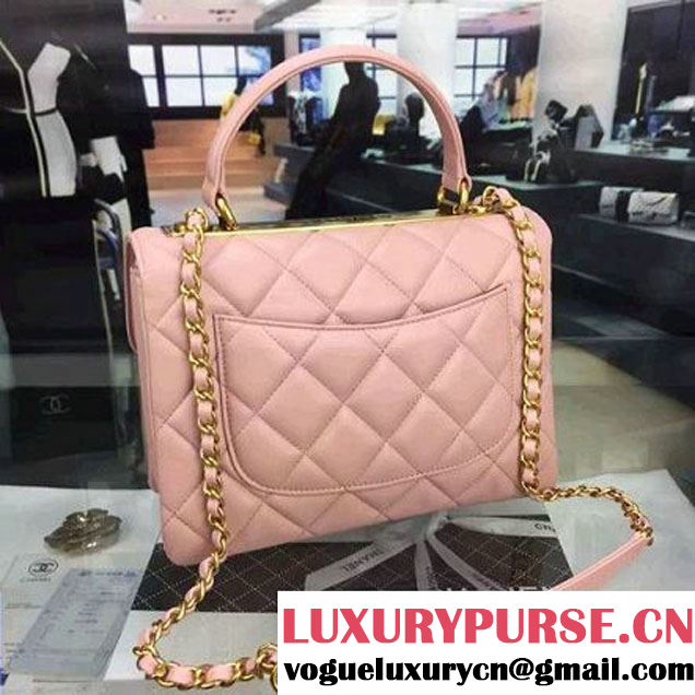 Chanel Lambskin Trendy CC Small Flap Bag With Top Handle A92236 Pink F/W 2016 (2A058-6092005 )