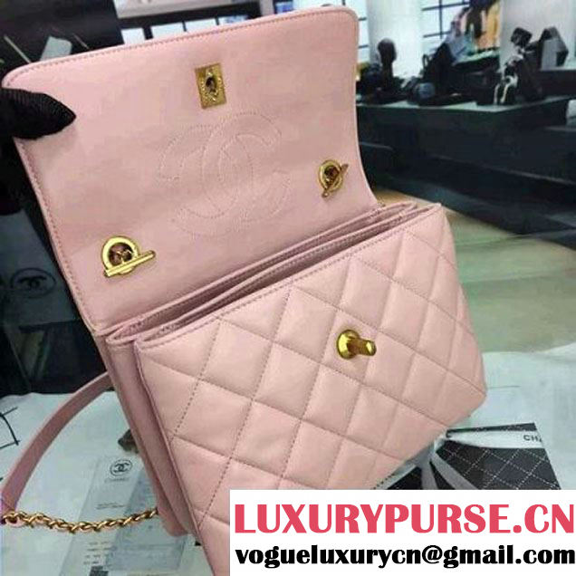 Chanel Lambskin Trendy CC Small Flap Bag With Top Handle A92236 Pink F/W 2016 (2A058-6092005 )