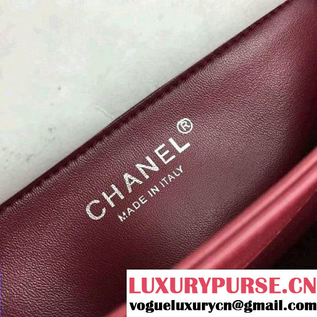 Chanel Lambskin Trendy CC Small Flap Bag With Top Handle A92236 Red F/W 2016 (Silver Metal) (2A058-6092006 )