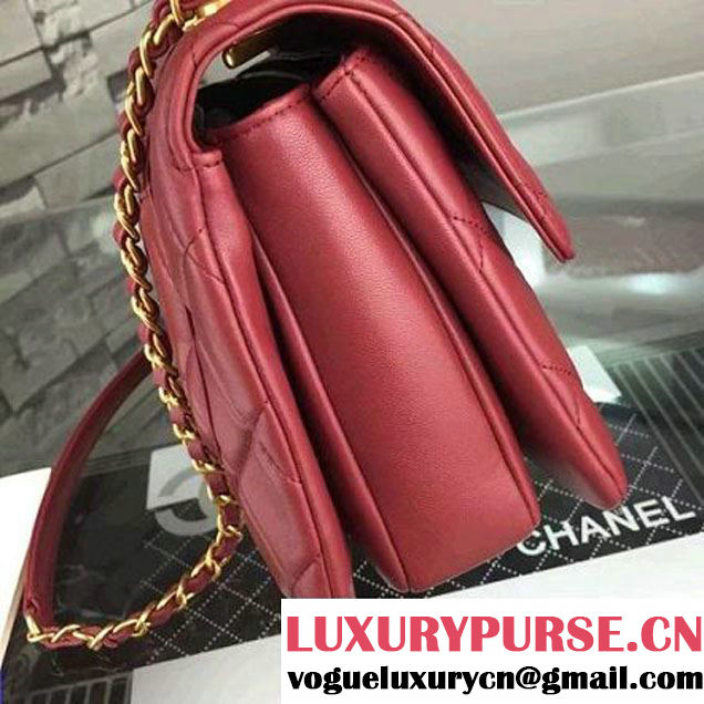 Chanel Lambskin Trendy CC Small Flap Bag With Top Handle A92236 Red F/W 2016 (Gold Metal) (2A058-6092007 )