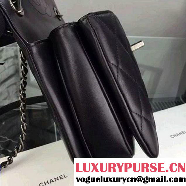 Chanel Lambskin Trendy CC Small Flap Bag With Top Handle A92236 Black F/W 2016 (Silver Metal) (2A058-6092008 )