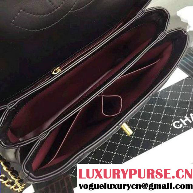 Chanel Lambskin Trendy CC Small Flap Bag With Top Handle A92236 Black F/W 2016 (Gold Metal) (2A058-6092009 )