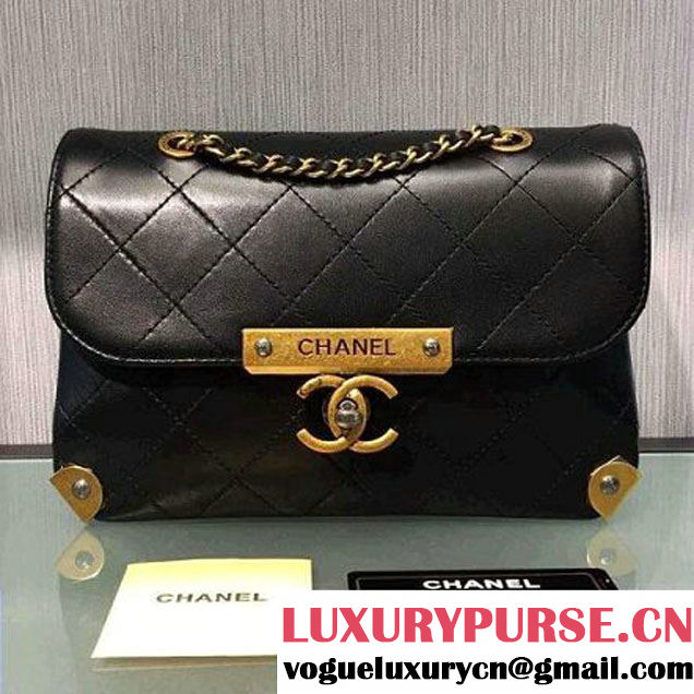 Chanel Calfskin Small Flap Bag A93514 Black F/W 2016 (2A143-6092103 )