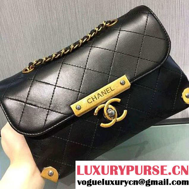 Chanel Calfskin Small Flap Bag A93514 Black F/W 2016 (2A143-6092103 )