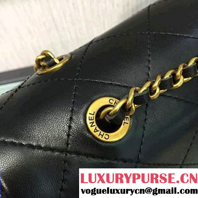 Chanel Calfskin Small Flap Bag A93514 Black F/W 2016 (2A143-6092103 )