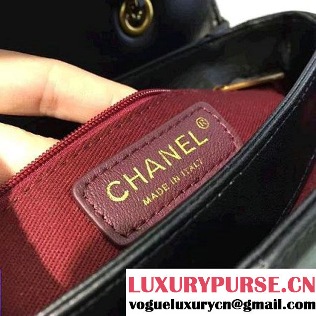 Chanel Calfskin Small Flap Bag A93514 Black F/W 2016 (2A143-6092103 )
