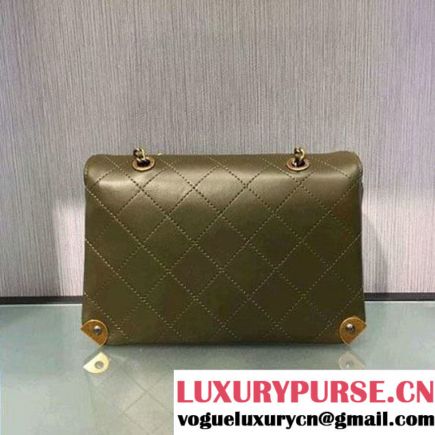 Chanel Calfskin Small Flap Bag A93514 Army Green F/W 2016 (2A143-6092104 )