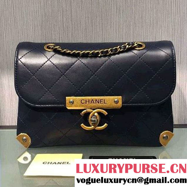 Chanel Calfskin Small Flap Bag A93514 Deep Blue F/W 2016 (2A143-6092105 )