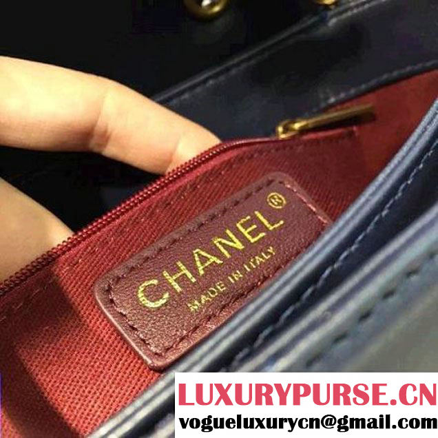 Chanel Calfskin Small Flap Bag A93514 Deep Blue F/W 2016 (2A143-6092105 )