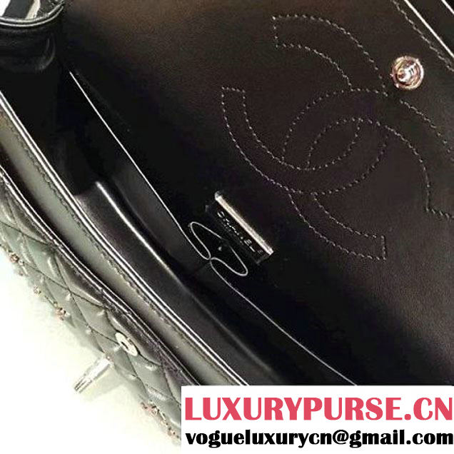 Chanel Lambskin, Embroideries & Ruthenium Metal Flap Bag A01112 2016 (2A143-6092601 )