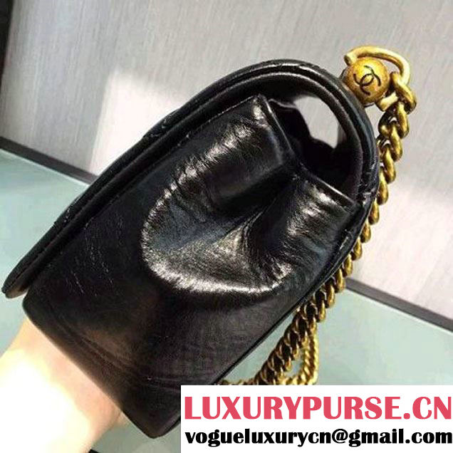 Chanel Calfskin & Gold Metal Flap Bag Black A93427 2016 (2A143-6092603 )