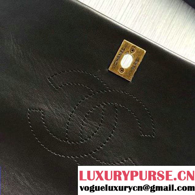 Chanel Calfskin & Gold Metal Flap Bag Black A93427 2016 (2A143-6092603 )