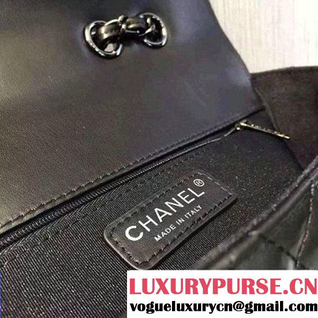 Chanel Black Calfskin & Ruthenium Metal Small Flap Bag A98749 F/W 2016 (2A143-6100830 )