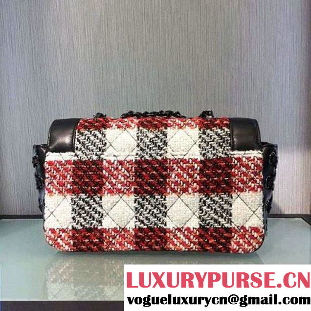 Chanel Lambskin & Tweed & Ruthenium Metal Small Flap Bag A98748 F/W 2016 (2A143-6100832 )