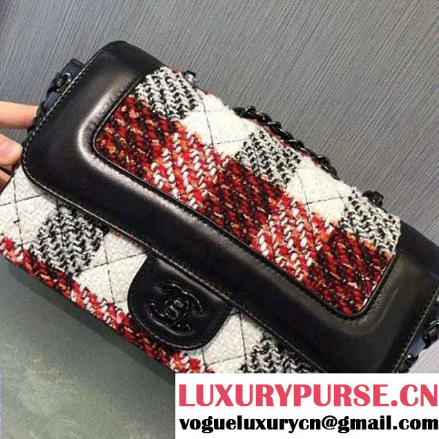 Chanel Lambskin & Tweed & Ruthenium Metal Small Flap Bag A98748 F/W 2016 (2A143-6100832 )