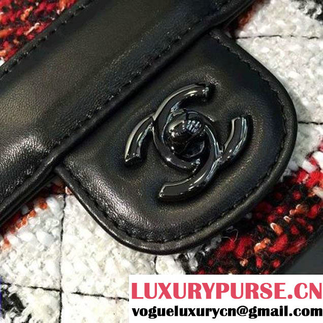 Chanel Lambskin & Tweed & Ruthenium Metal Small Flap Bag A98748 F/W 2016 (2A143-6100832 )