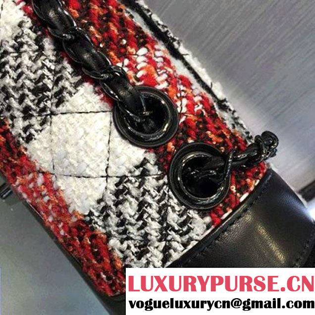 Chanel Lambskin & Tweed & Ruthenium Metal Small Flap Bag A98748 F/W 2016 (2A143-6100832 )