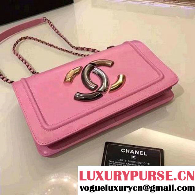 Chanel Lambskin CC Flap Bag Pink F/W 2016 (1A145-6101418 )
