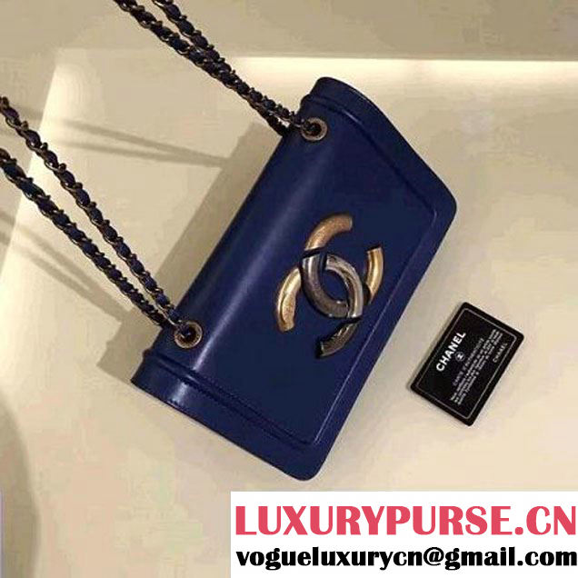 Chanel Lambskin CC Flap Bag Navy F/W 2016 (1A145-6101419 )