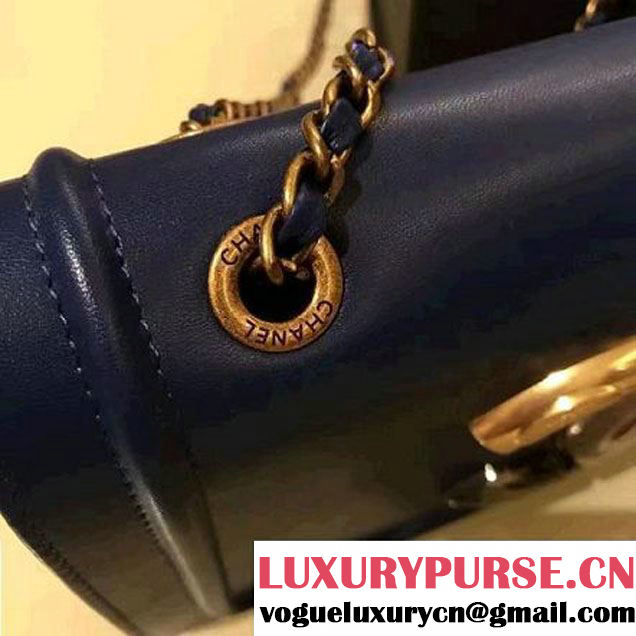 Chanel Lambskin CC Flap Bag Navy F/W 2016 (1A145-6101419 )