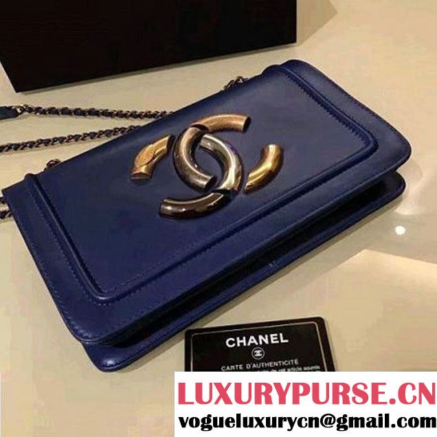 Chanel Lambskin CC Flap Bag Navy F/W 2016 (1A145-6101419 )