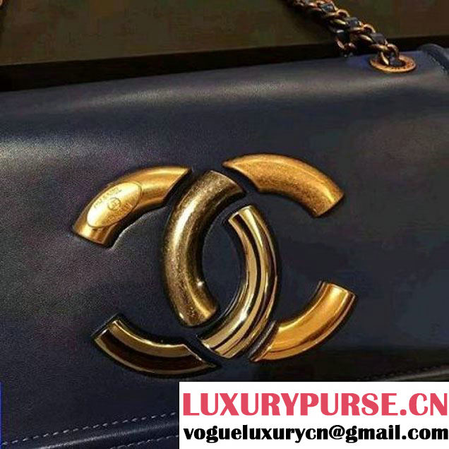 Chanel Lambskin CC Flap Bag Navy F/W 2016 (1A145-6101419 )