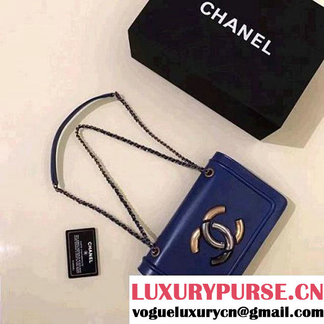 Chanel Lambskin CC Flap Bag Navy F/W 2016 (1A145-6101419 )