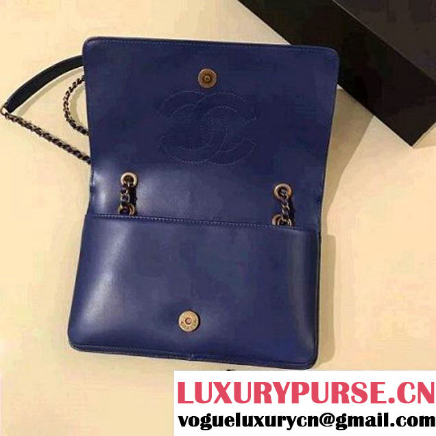 Chanel Lambskin CC Flap Bag Navy F/W 2016 (1A145-6101419 )